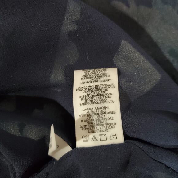 Calvin Klein Mixed Print Roll Sleeve Blouse Womens Size XL Career Office Top - Picture 11 of 12